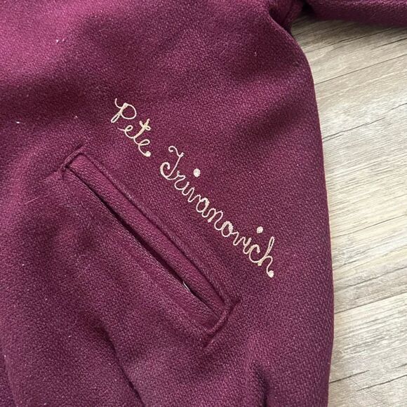 Vintage 40s Columbus Academy Vikings Varsity Jacket Size 44 Chain Stitched - Picture 4 of 8